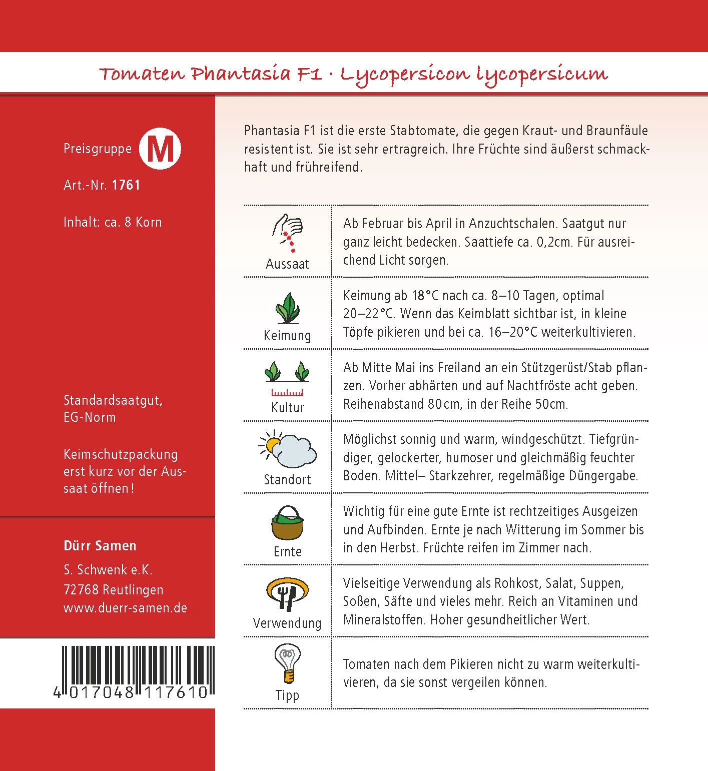 Stabtomate Phantasia F1 | Stabtomatensamen Von Dürr Samen 2 Stabtomate Phantasia F1 | Stabtomatensamen Von Dürr Samen – Bild 2