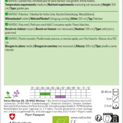 Palerbse Rapido | BIO Erbsensamen Von Sativa Rheinau