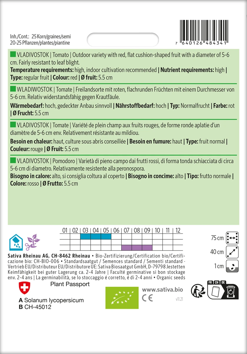 Tomate Wladiwostok | BIO Tomatensamen Von Sativa Rheinau 2 Tomate Wladiwostok | BIO Tomatensamen Von Sativa Rheinau – Bild 2