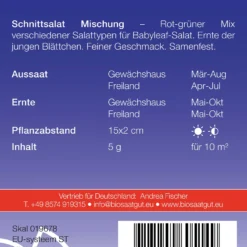 Schnittsalat Mischung | BIO Pflücksalatsamen Von De Bolster