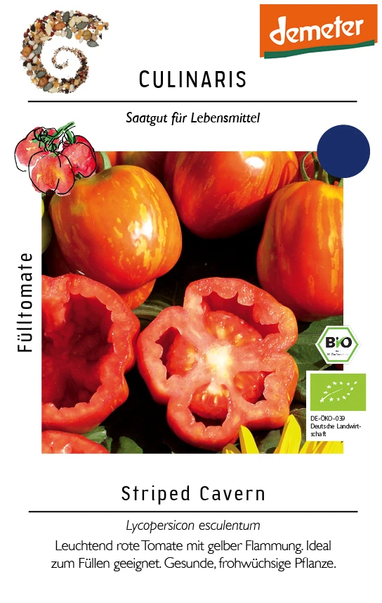 Fülltomate Striped Cavern | BIO Fülltomatensamen Von Culinaris 1 Fülltomate Striped Cavern | BIO Fülltomatensamen Von Culinaris