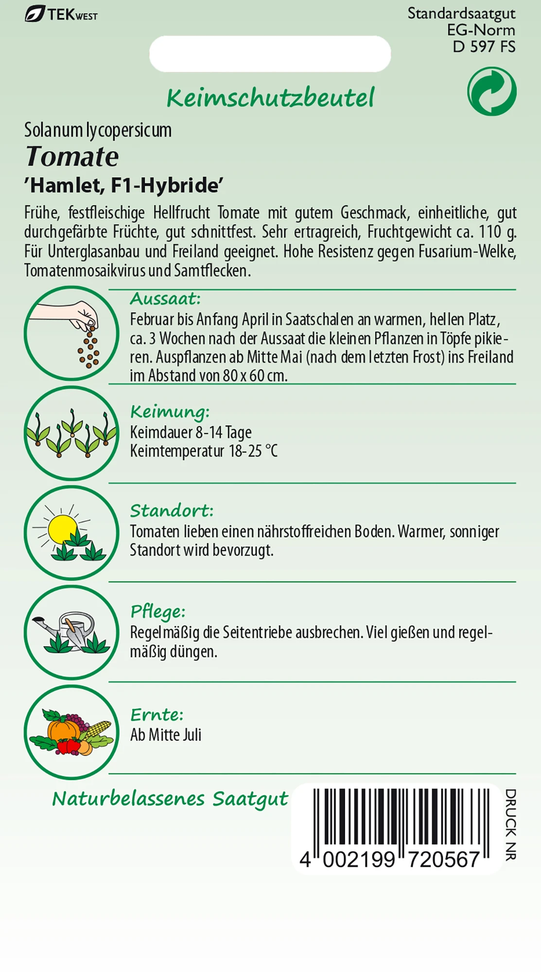 Freilandtomate Hamlet F1 | Fleischtomatensamen Von Samen Pfann 1 Freilandtomate Hamlet F1 | Fleischtomatensamen Von Samen Pfann