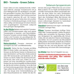 Tomate Green Zebra | BIO Tomatensamen Von Saflax