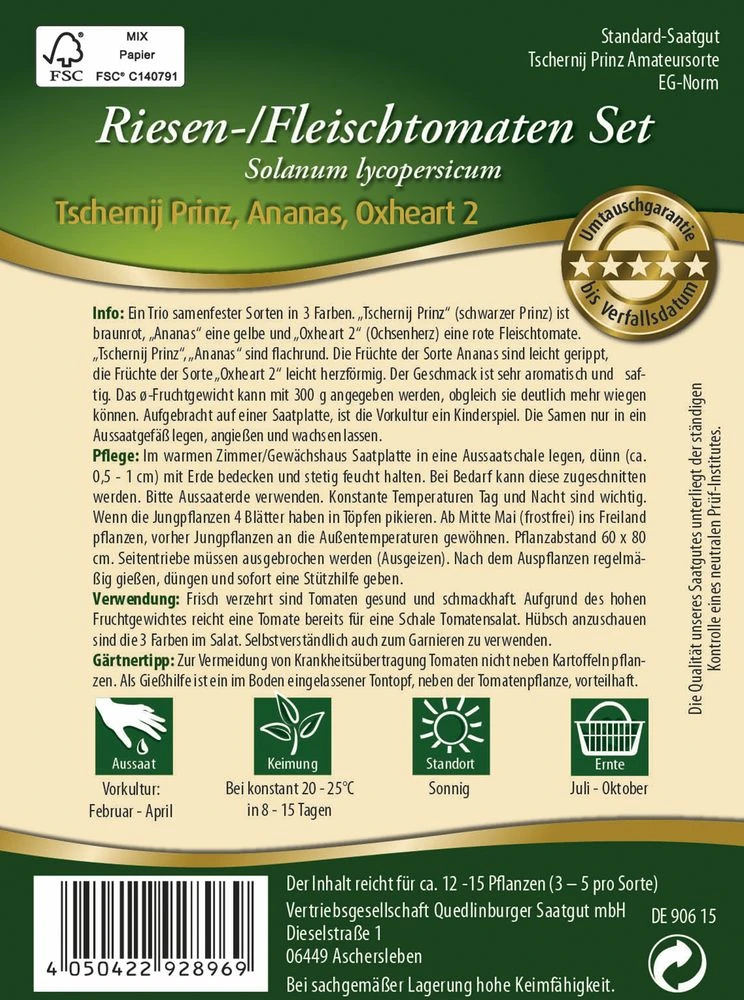 Riesen-/ Fleischtomaten Set (Saatplatte) | Tomatensamen Von Quedlinburger 2 Riesen-/ Fleischtomaten Set (Saatplatte) | Tomatensamen Von Quedlinburger – Bild 2
