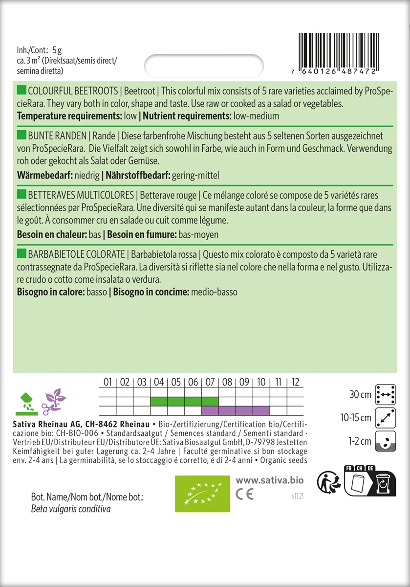 Bunte Randen (Rote Rübe) | BIO Rübensamen Von Sativa Rheinau 2 Bunte Randen (Rote Rübe) | BIO Rübensamen Von Sativa Rheinau – Bild 2