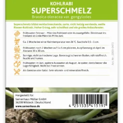 Kohlrabi Superschmelz (100 Stück) | Kohlrabisamen Von FLORTUS
