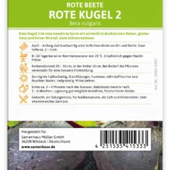 Rote Beete Rote Kugel 2 (100 Stück) | Rote Beetesamen Von FLORTUS -Baum Freude Verkäufe 549870 Rote Beete Rote Kugel 2 100 Stueck 2000 0487 100x 2