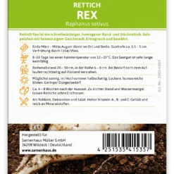 Rettich Rex (100 Stück) | Rettichsamen Von FLORTUS