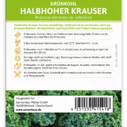 Grünkohl Halbhoher Krauser (100 Stück) | Grünkohlsamen Von FLORTUS