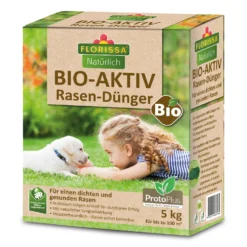 BIO-AKTIV Rasen-Dünger Mit ProtoPlus (5 Kg) | BIO Rasendünger Von Florissa