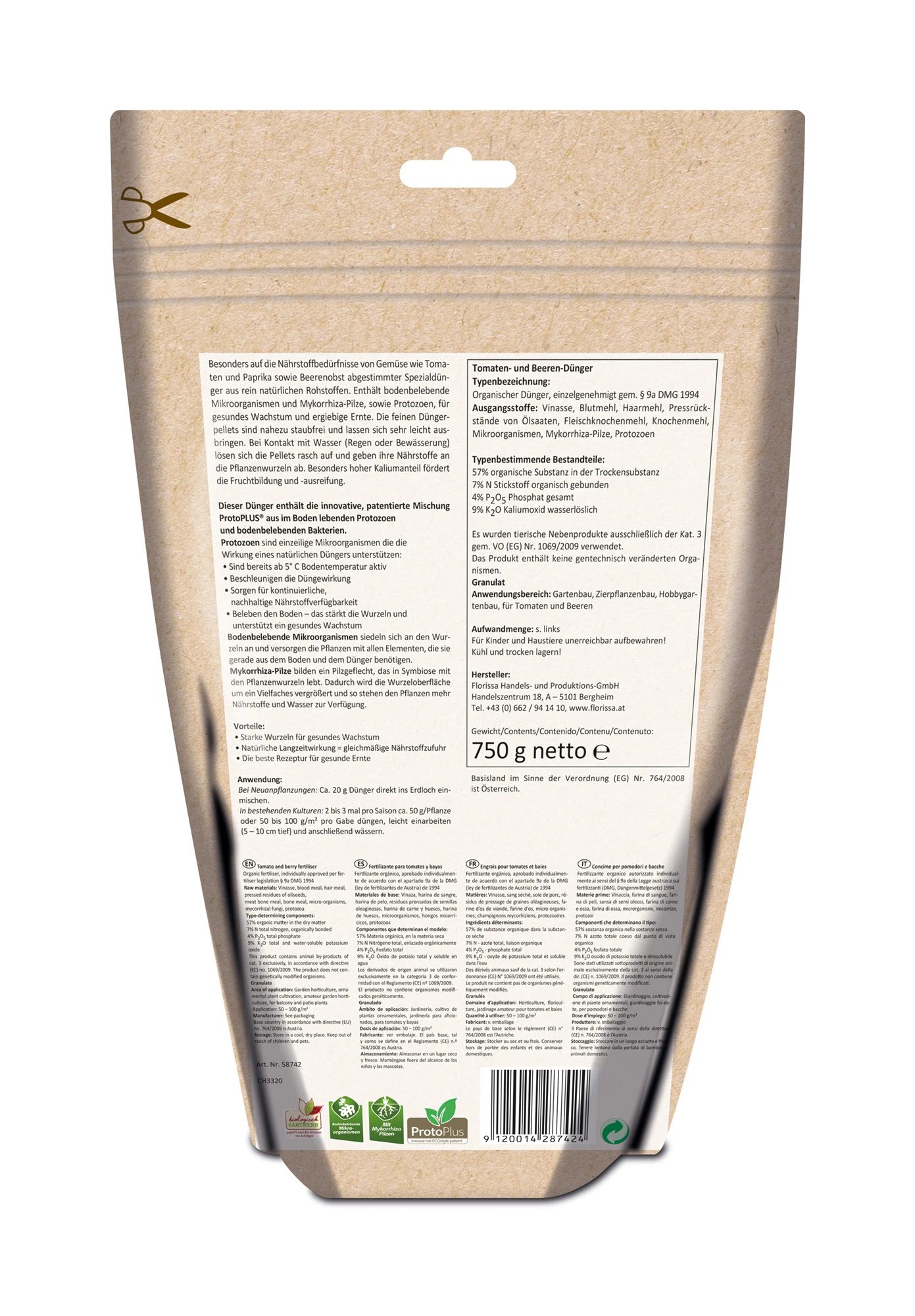 Spezialdünger Für Tomaten Und Beeren (750 G) | BIO Dünger Von Florissa 1 Spezialdünger Für Tomaten Und Beeren (750 G) | BIO Dünger Von Florissa