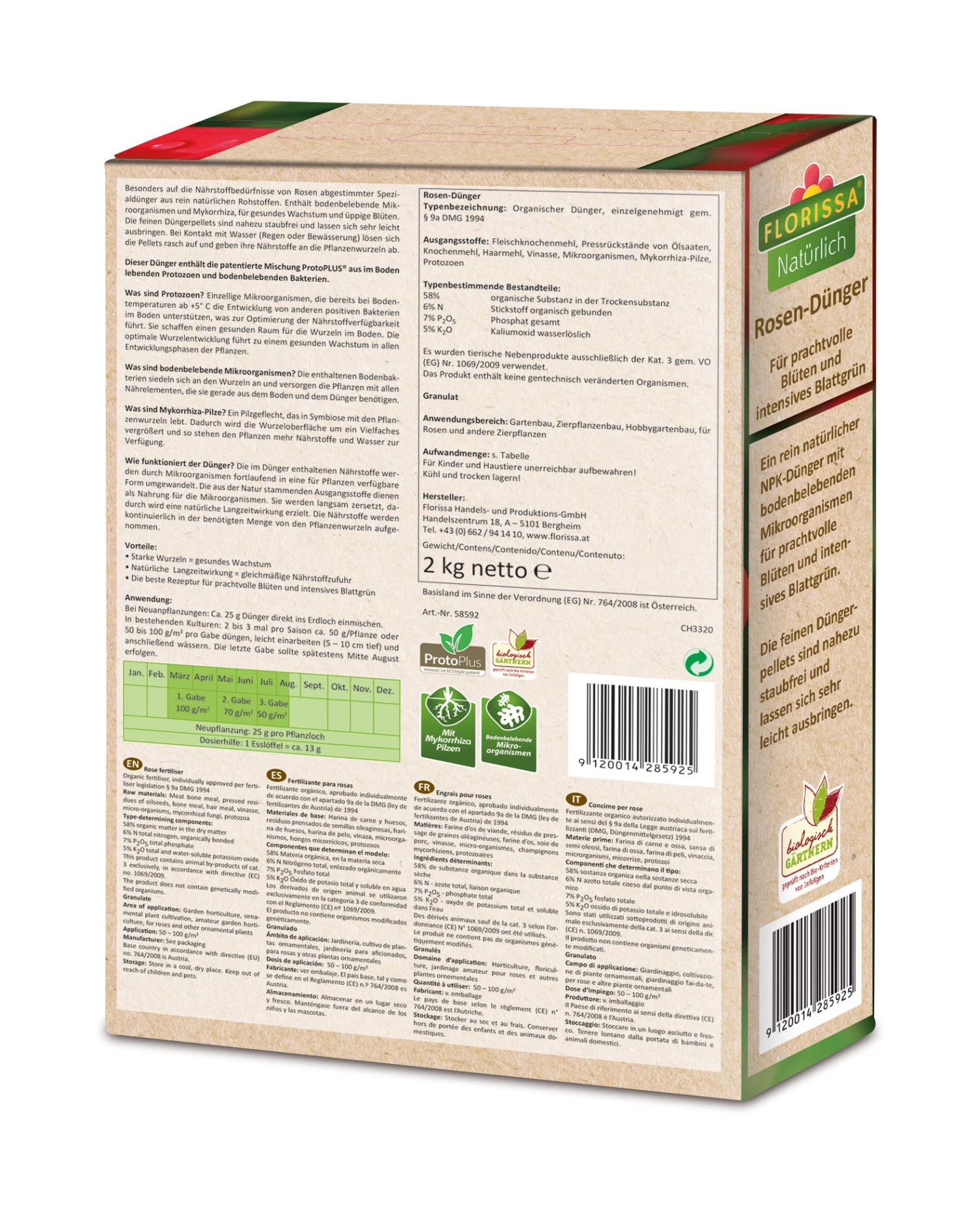 Rosen-Dünger ProtoPlus (2 Kg) | BIO Dünger Von Florissa 2 Rosen-Dünger ProtoPlus (2 Kg) | BIO Dünger Von Florissa – Bild 2