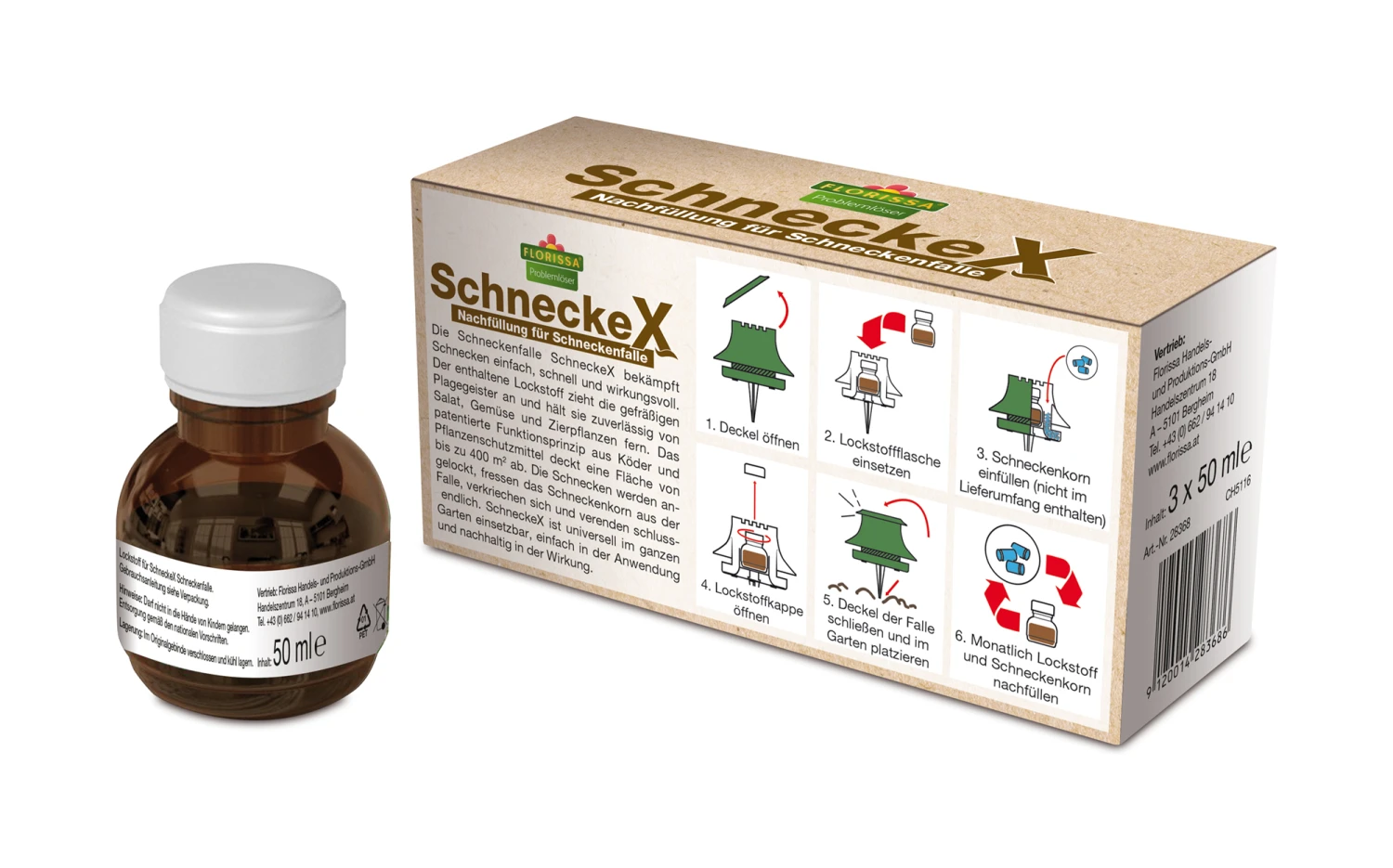 Schneckenfalle SchneckeX Lockmittel Nachfüllpackung (3x 50 Ml) | Fallen Und Fernhaltemittel Von Florissa 2 Schneckenfalle SchneckeX Lockmittel Nachfüllpackung (3x 50 Ml) | Fallen Und Fernhaltemittel Von Florissa – Bild 2