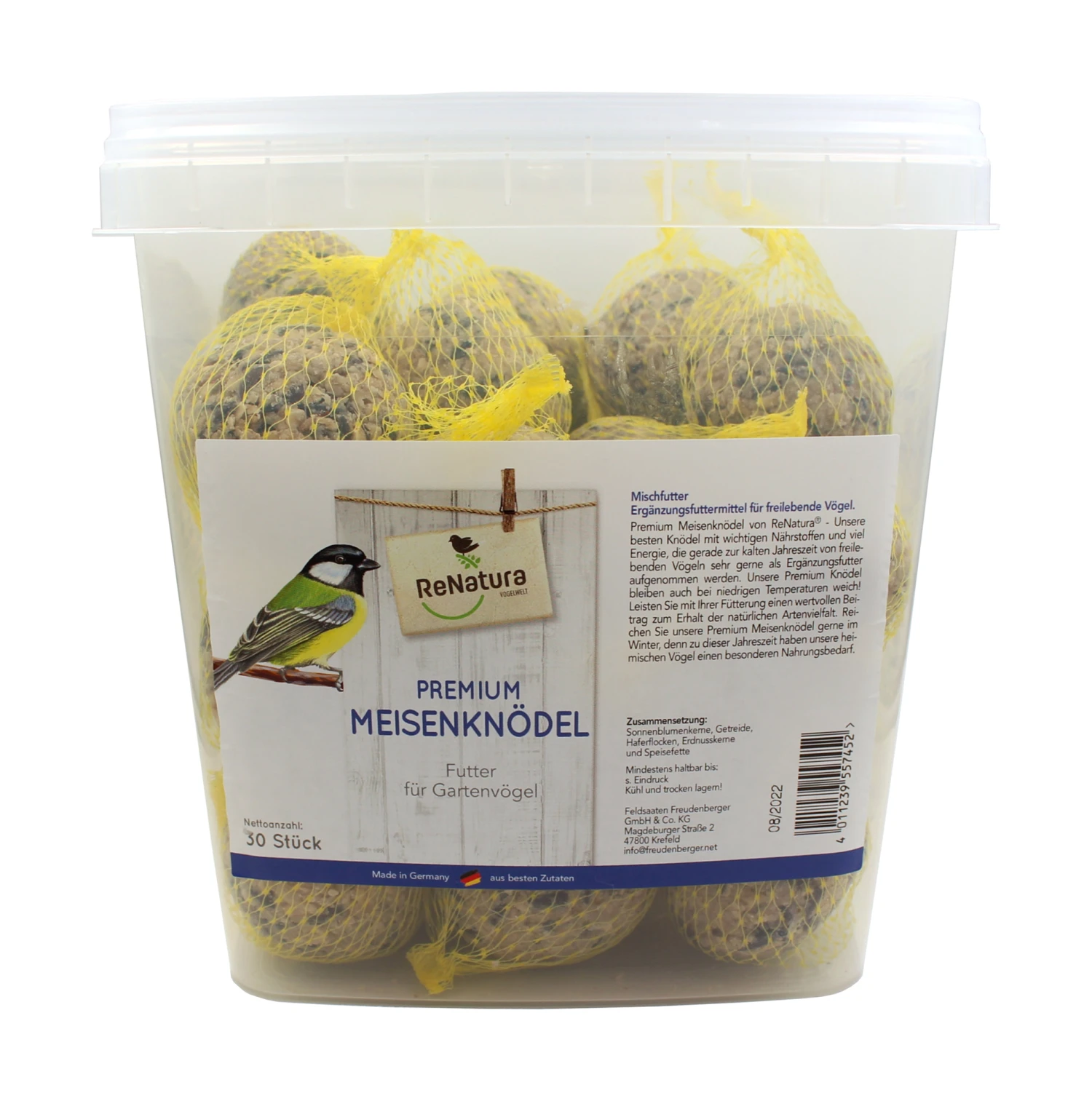 Premium-Meisenknödel Mit Netz (30 Stück) | Meisenknödel Von ReNatura 1 Premium-Meisenknödel Mit Netz (30 Stück) | Meisenknödel Von ReNatura