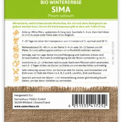 Wintererbse Sima (100 Tütchen) | BIO Markerbsensamen Von FLORTUS