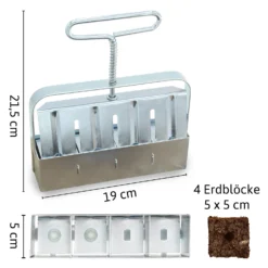 Erdballenpresse Mini 4 Soil Blocker Mit Kleinen Dübeleinsätzen | Erdtopfpressen Von Ladbrooke Soil Blockers -Baum Freude Verkäufe 551991 Erdballenpresse Mini 4 Soil Blocker LADMIN4 lsb 4
