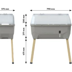 Sammy Salad Hochbeet Hellgrau | Balkonhochbeete Von Gusta Garden -Baum Freude Verkäufe 553101 Sammy Salad Hochbeet Hellgrau 100A10 gg 8