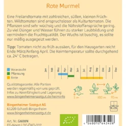 Wildtomate Rote Murmel | BIO Wildtomatensamen Von Bingenheimer Saatgut