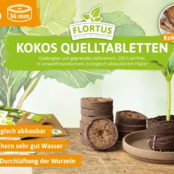 36 Mm Kokos Quelltabletten | Kokos Quelltabletten Von FLORTUS -Baum Freude Verkäufe 560730 36 mm Kokos Quelltabletten 558922 36 mm Kokos Quelltabletten 2000 1013 36x 1