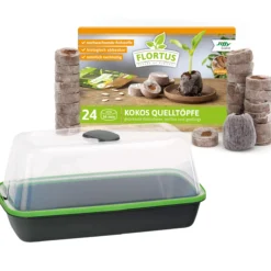 BoQube M &amp; FLORTUS Kokos Quelltöpfe (24 Stück) | Anzuchtzubehör Set Von FLORTUS -Baum Freude Verkäufe 562697 BoQube M und FLORTUS Kokos Quelltoepfe 24 Stueck 2000 2385 anthrazit 1